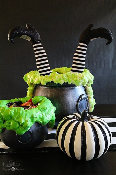 Spooky pumpkin witch kettle